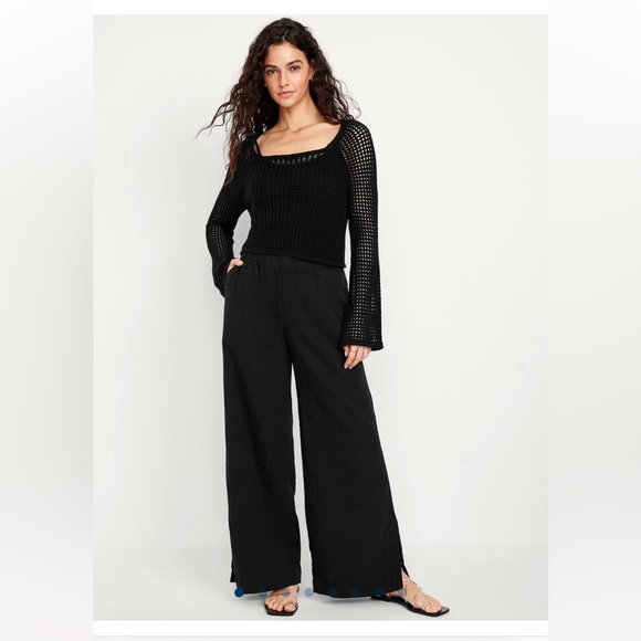 Old Navy High-Waisted Crinkle Gauze Super Wide-Leg Pants - Picture 1 of 8